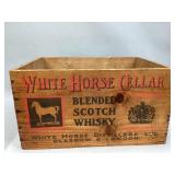 Vintage White Horse Cellar Wooden Crate