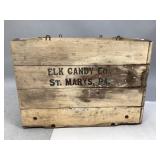 Wooden & Metal Elk Candy Co. Crate