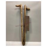 Antique Wooden Hand Held Seed Planter