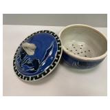 Stoneware Covered Colander/ Berry Bowl
