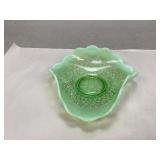 Vintage Green Opalescent Glass Bowl