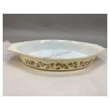 Vintage Pyrex Golden Acorn Oval Casserole Dish