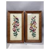Two Framed Needlepoint Wall Art Pieces