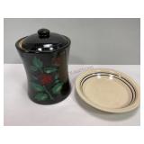 Stoneware Canister and Plates