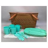 Vintage Wicker Picnic Basket & More