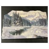 Snow Landscape Print on Slate