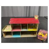 Metal Marx Doll House and Plastic Accessories