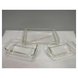 Pyrex and Fire King Clear Glass Baking Dishes
