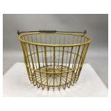 Vintage Yellow Farmhouse Wire Basket