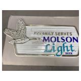 Vintage Plastic Molson Light Promotional Sign