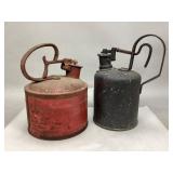 Two Vintage Metal Safety Storage Cans