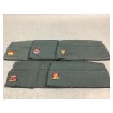 5 Enlisted Vietnam Era Overseas Caps with Insignia