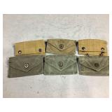 6 WWII First Aid Pouches
