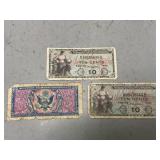 Three Military Payment Certificates