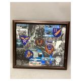 Framed WWII 11th-15th Army Air Force Patches