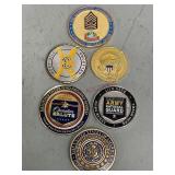 Six Assorted Military Coins