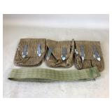 East German Combat Belt and 3 AK47 Mag Pouches