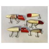Vintage Jointed Wooden Fishing Lures & More