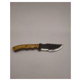 Knife, 10.5' Demacus steel blade length 5.5', w/leather sheath