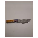 Knife, 10.5' Demacus steel blade length 5.5', w/leather sheath
