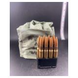 .30 CAL 48 cartridges in a bandolier