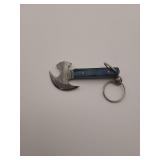 Knife, Demascus steel, mini tomahawk necklace, w/leather sheath
