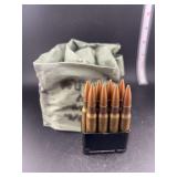 .30 CAL 48 cartridges in a bandolier