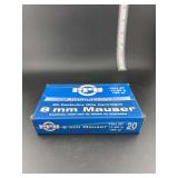 PPU ammunition 8mm Mauser FMJ BT 198gr 20 centerfire rifle cartridges