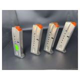 4 Metal hand gun magazines