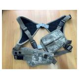 Camouflage Tactical Shoulder Holster Nylon Adjustable Straps Magazine Pouch