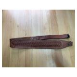 Rifle sling tooled leather