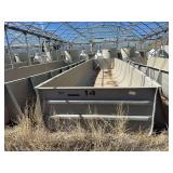 Used Rectangular fiberglass aquaculture tank, approximately 39’ X 10.5’ X 4’, with 2-tank filtration system