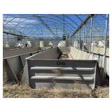Used Rectangular fiberglass aquaculture tank, approximately 39’ X 10.5’ X 4’, with 2-tank filtration system