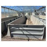 Used Rectangular fiberglass aquaculture tank, approximately 39’ X 10.5’ X 4’, with 2-tank filtration system