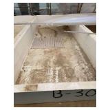 Used rectangular fiberglass aquaculture tank. Approximately  7’x18’x2’