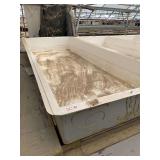 Used rectangular fiberglass aquaculture tank. Approximately  7’x18’x2’