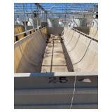 Used rectangular aquaculture fiberglass tank with two filtration tanks. Approximately 39’x10 1/2’x4’.
