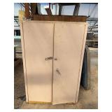 Metal vented cabinet with adjustable shelves, 65”x43”x18”