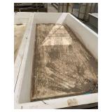 Used rectangular fiberglass aquaculture tank. Approximately  7’x18’x2’