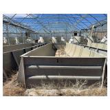Used Rectangular fiberglass aquaculture tank, approximately 39’ X 10.5’ X 4’, with 2-tank filtration system