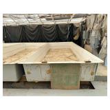 Used rectangular fiberglass aquaculture tank, approximately 18’ X 7’ X 2’.