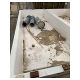 Used rectangular fiberglass aquaculture tank. Approximately  7’x18’x2’