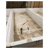 Used rectangular fiberglass aquaculture tank. Approximately  7’x18’x2’
