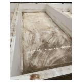 Used rectangular fiberglass aquaculture tank. Approximately  7’x18’x2’