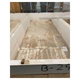 Used rectangular fiberglass aquaculture tank. Approximately  7’x18’x2’