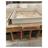 Used rectangular fiberglass aquaculture tank. Approximately 7’x6’x10”