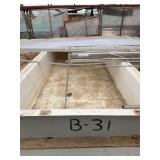 Used rectangular fiberglass aquaculture tank. Approximately  7’x18’x2’
