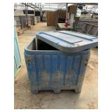 Plastic double-wall container, approximately 48”x44”x38”