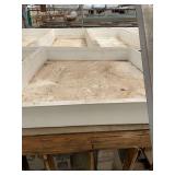 Used rectangular fiberglass aquaculture tank. Approximately 7’x6’x10”