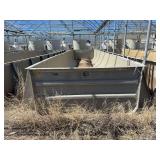 Used Rectangular fiberglass aquaculture tank, approximately 39’ X 10.5’ X 4’, with 2-tank filtration system